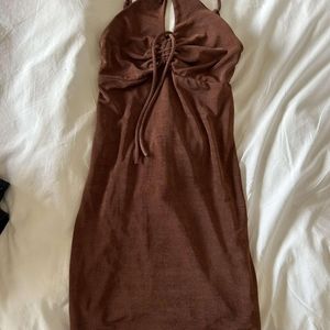 Bershka Women's Brown Dress